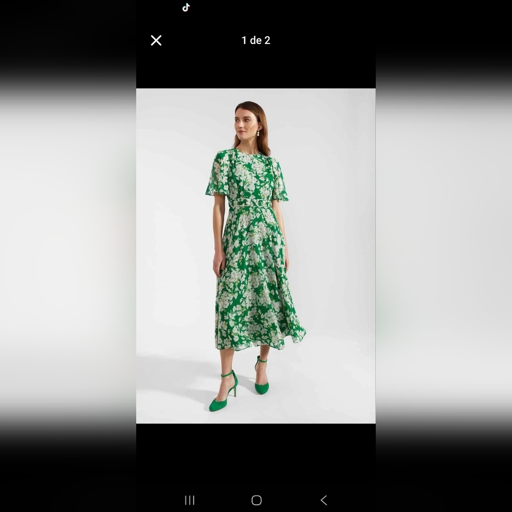 Chic Green Floral Midi Dress
